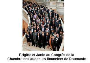 Brigitte lors du congrès de la Chambre des auditeurs financiers de Roumanie